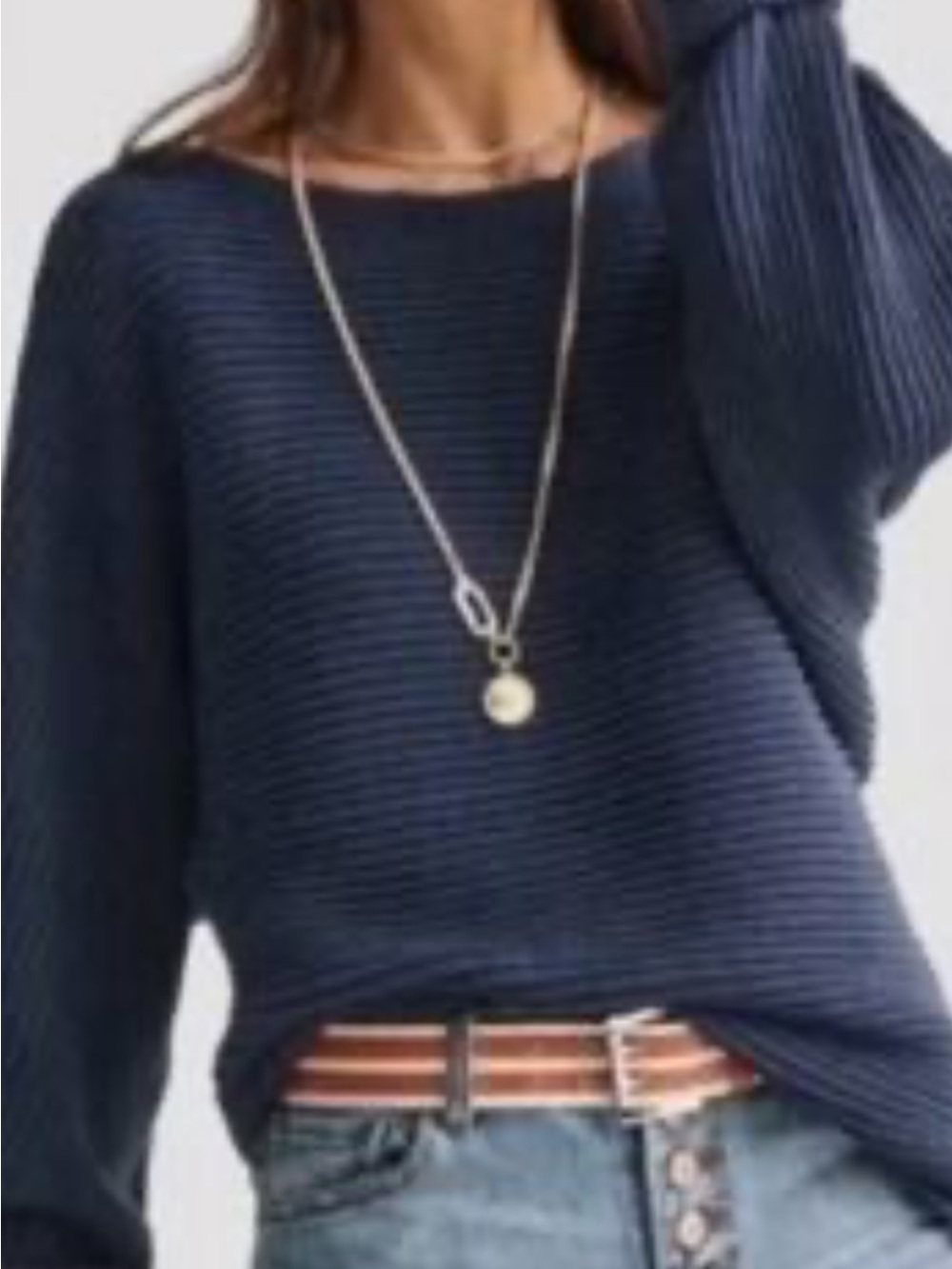 CAbi Trident Swing Sweater in Navy Blue size L